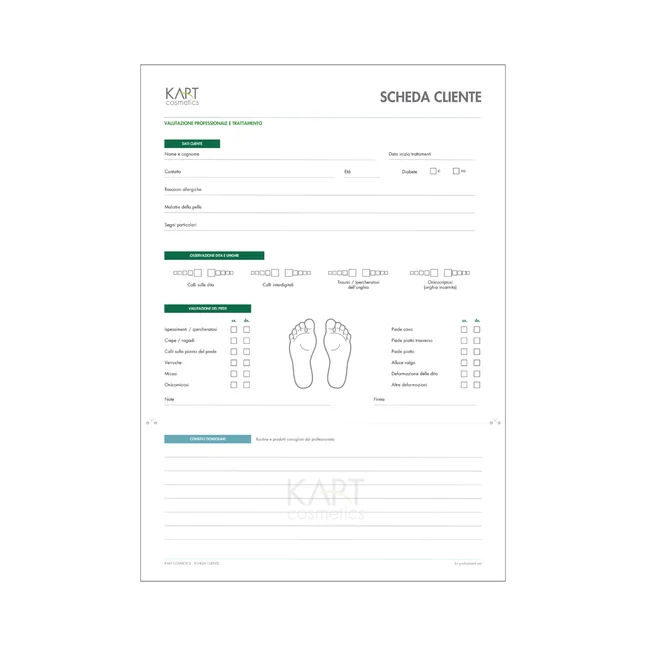 Carta Cliente KART Pedicure